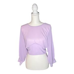 Zara Purple Top with Bubble Sleeves - Size XS